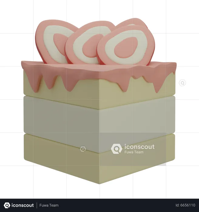 Strawberry Cake  3D Icon