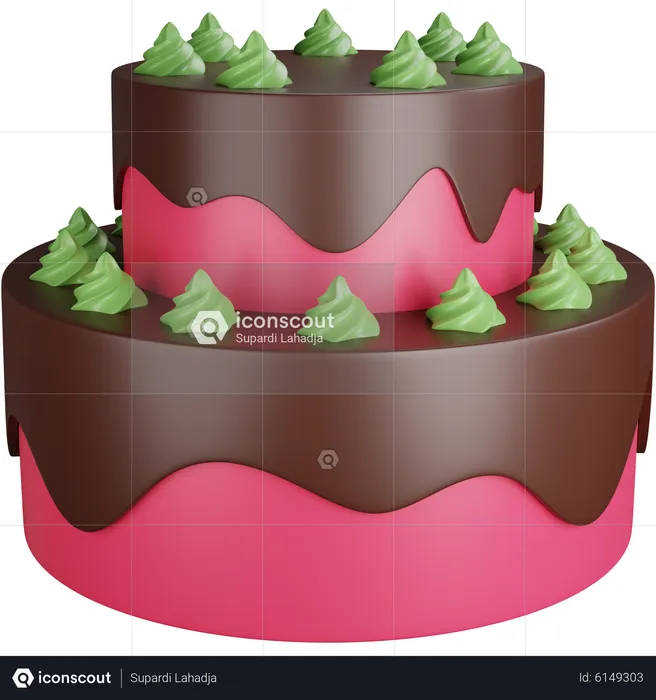 Strawberry cake  3D Icon