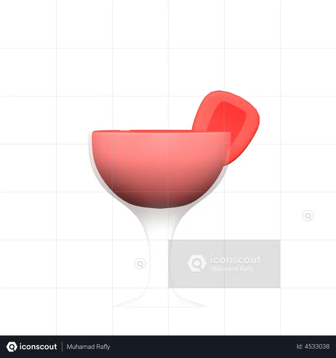 Strawberry Cocktail  3D Illustration