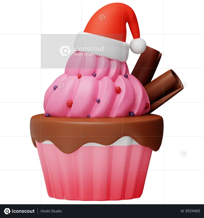 Strawberry Cupcake  3D Icon