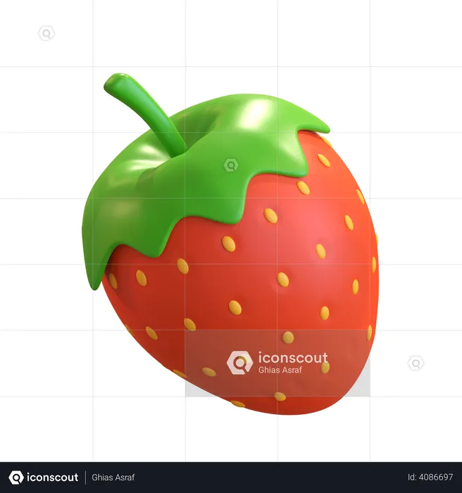 Strawberry Fruit  3D Illustration