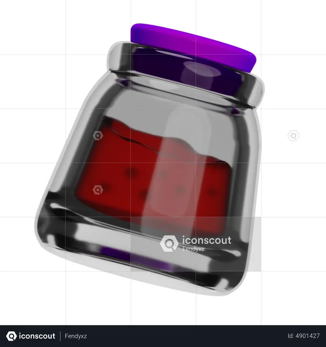Strawberry Jam Bottle  3D Icon
