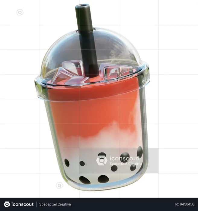 Strawberry milkshake  3D Icon