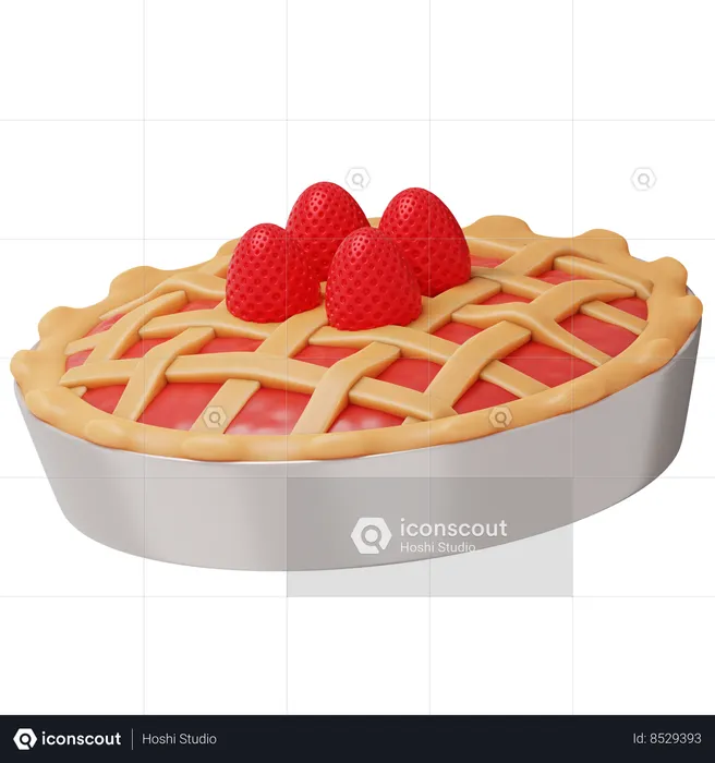 Strawberry Pie  3D Icon