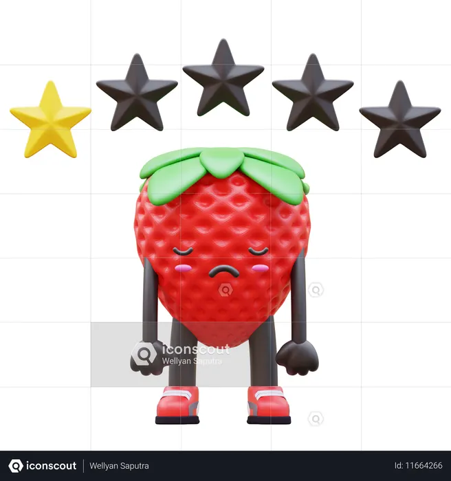 Strawberry reçoit une critique d'une étoile  3D Icon