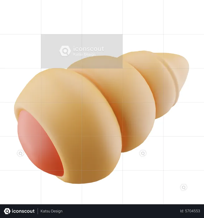 Strawberry Roll Bread  3D Icon