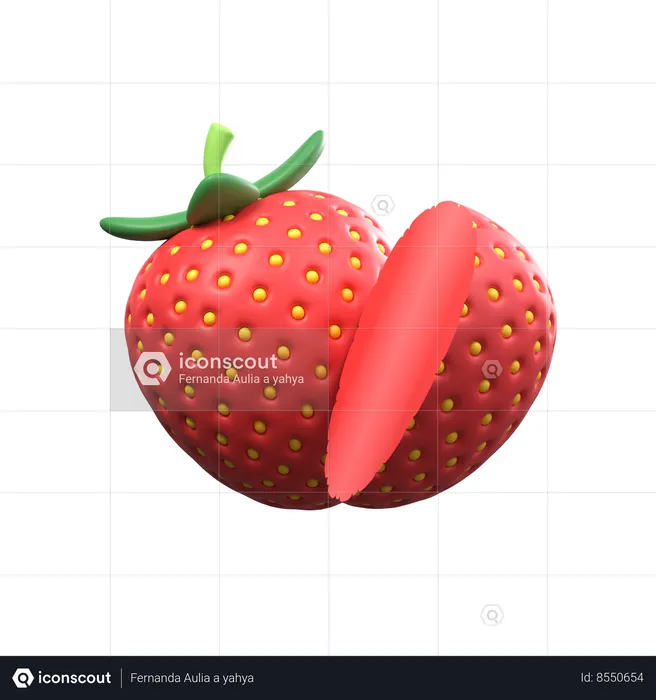 Strawberry Slices  3D Icon