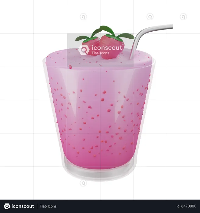 Strawberry Smoothie  3D Icon