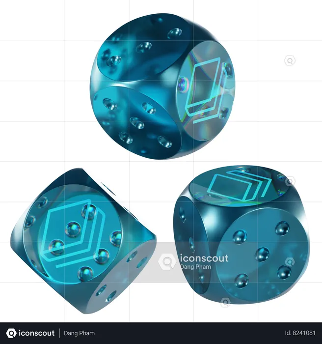 Strax Glass Dice Crypto  3D Icon