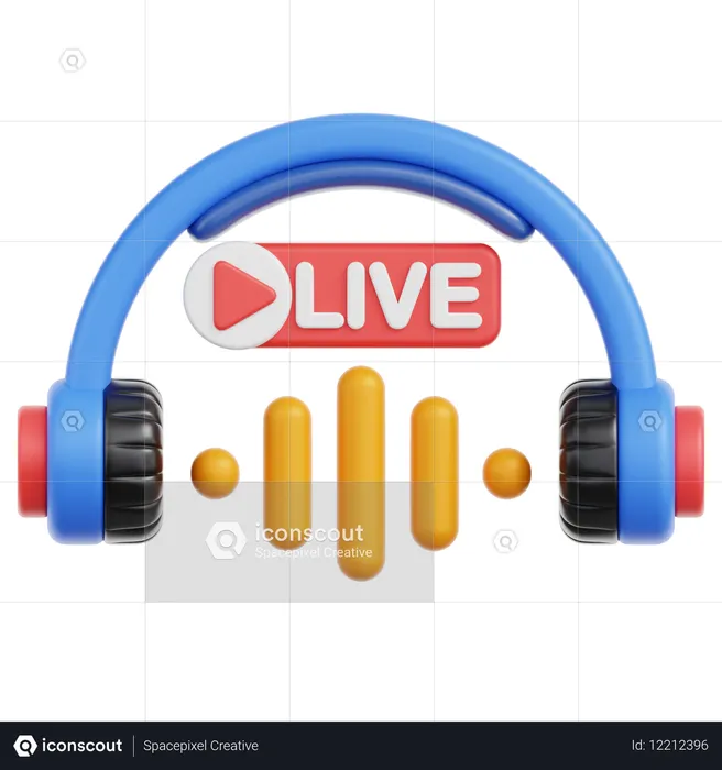 Streaming Audio  3D Icon