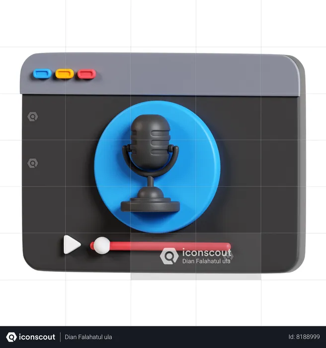 Streaming Podcast  3D Icon