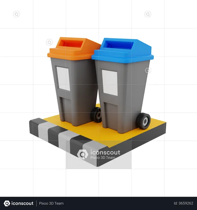 Street Garbage  3D Illustration