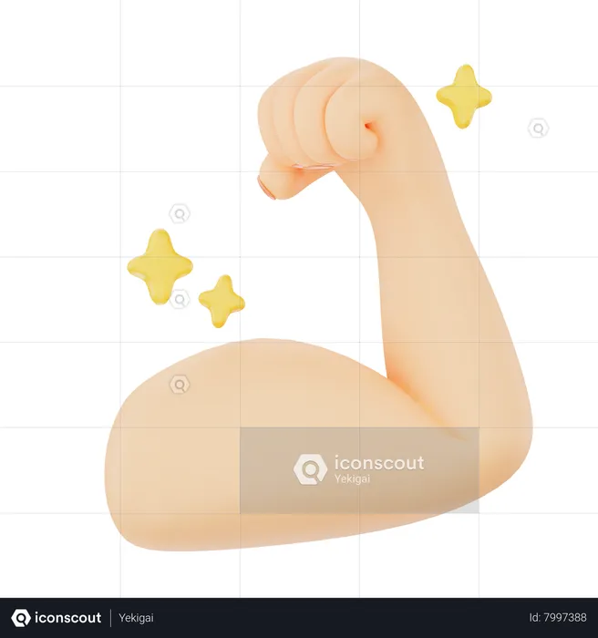 Strong Arm Flexing Hand Gesture  3D Icon