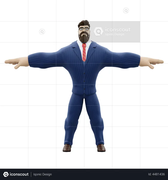Strong Businessman  3D Illustration