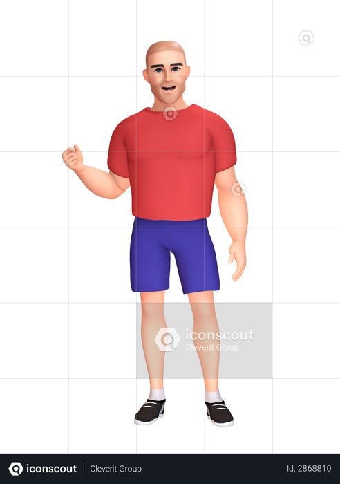 Strong man 3D Illustration
