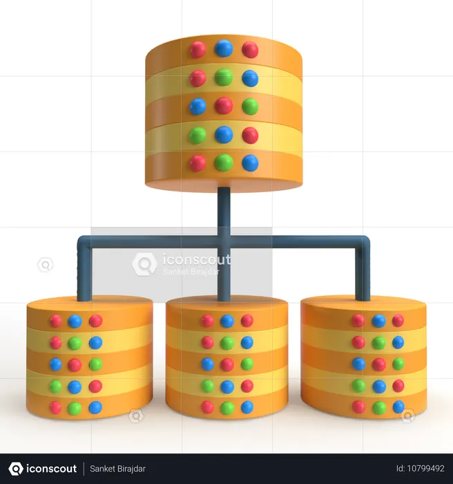 Structured Database  3D Icon