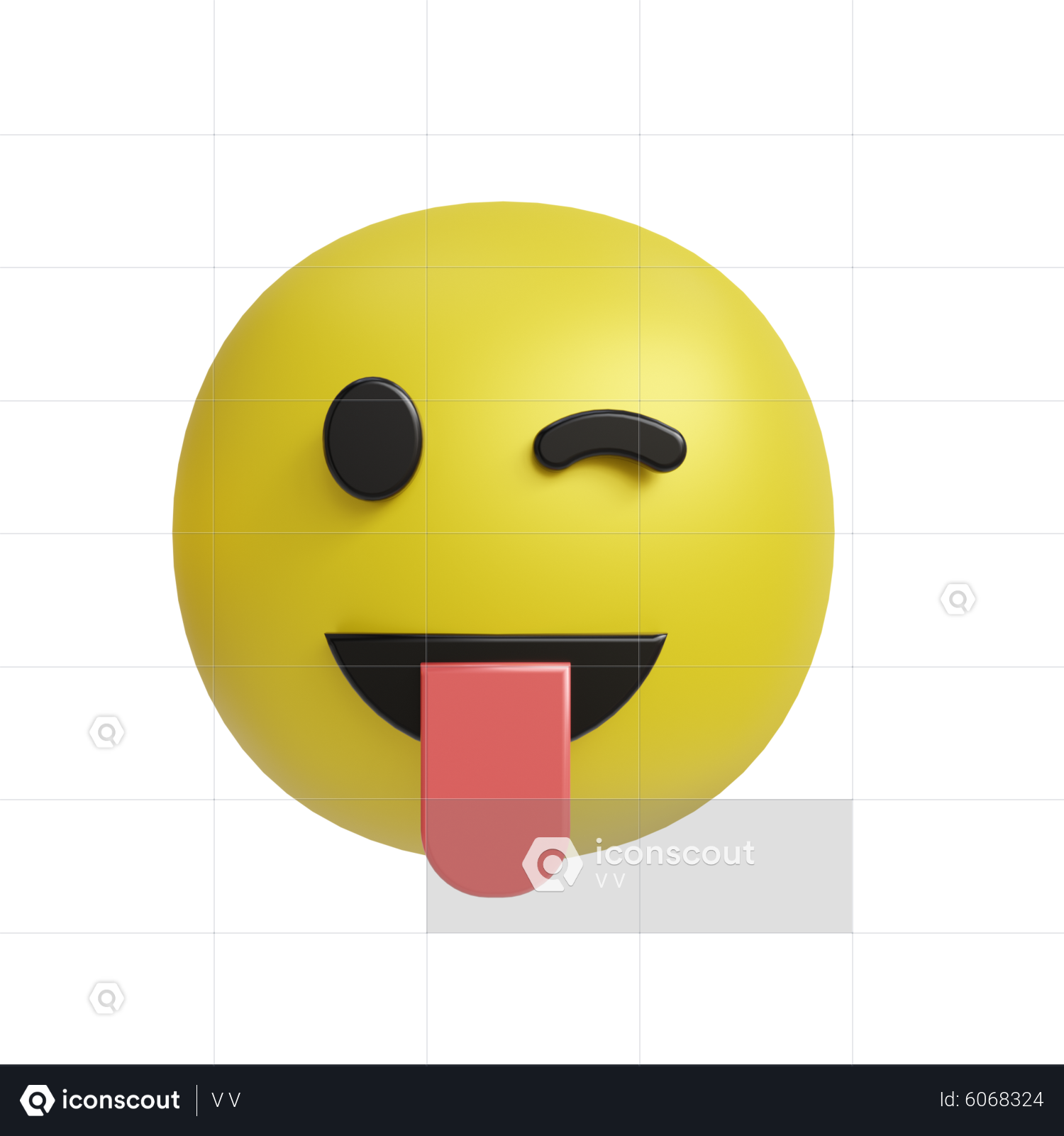 Stuck Out Tongue Winking Eye Emoji Emoji 3D Icon Download In PNG, OBJ ...