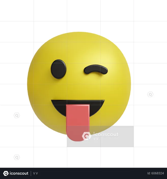 Stuck out tongue winking eye emoji Emoji 3D Icon