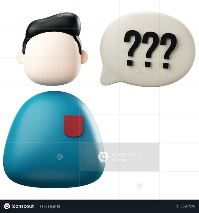 Student asking question  3D Icon