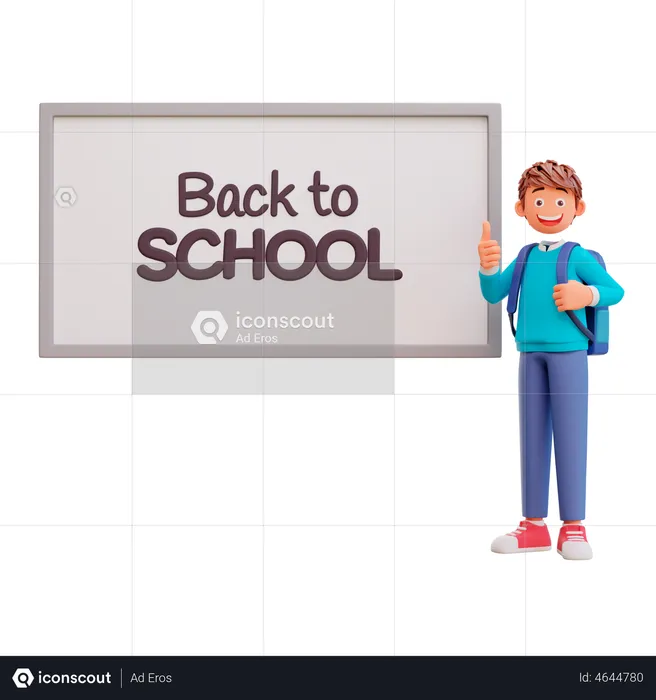 Student back to school and study in the classroom  3D Illustration