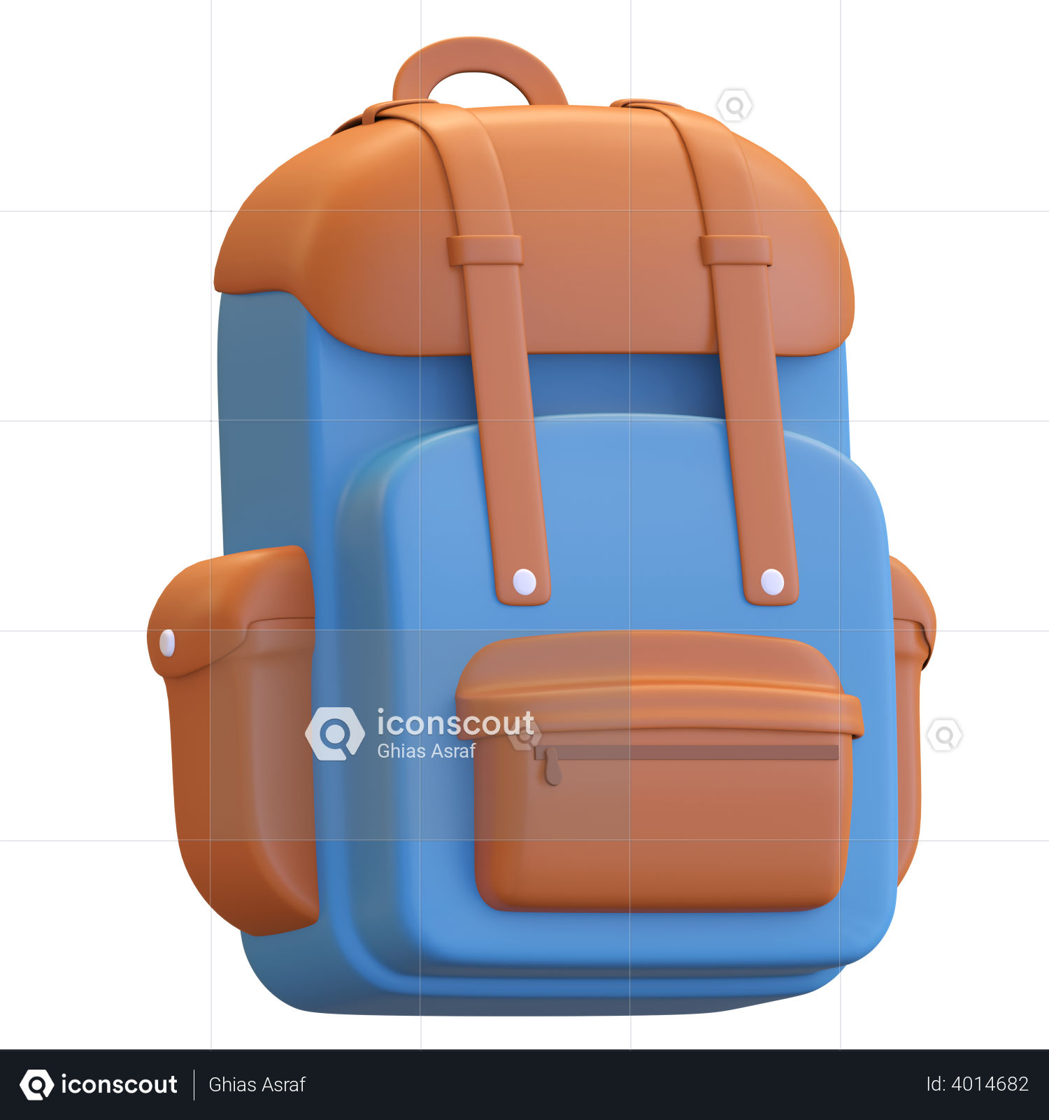 School Bag 3D Illustration Download In PNG, OBJ Or Blend