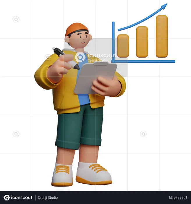 Student Business Analytics  3D Illustration