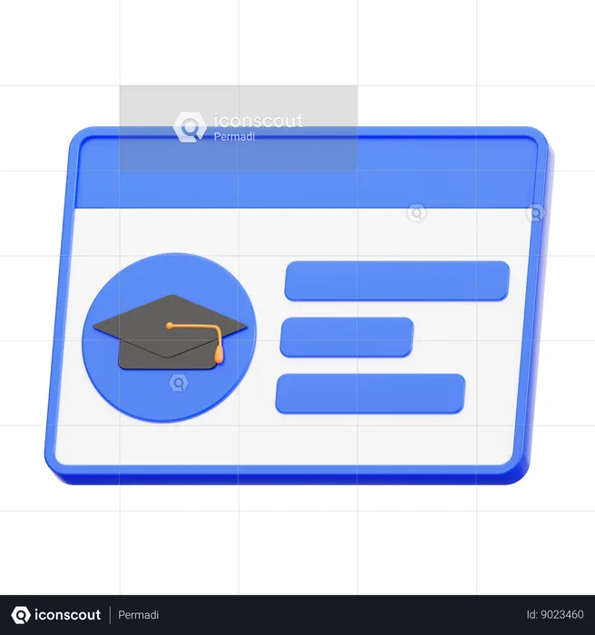 Student card  3D Icon