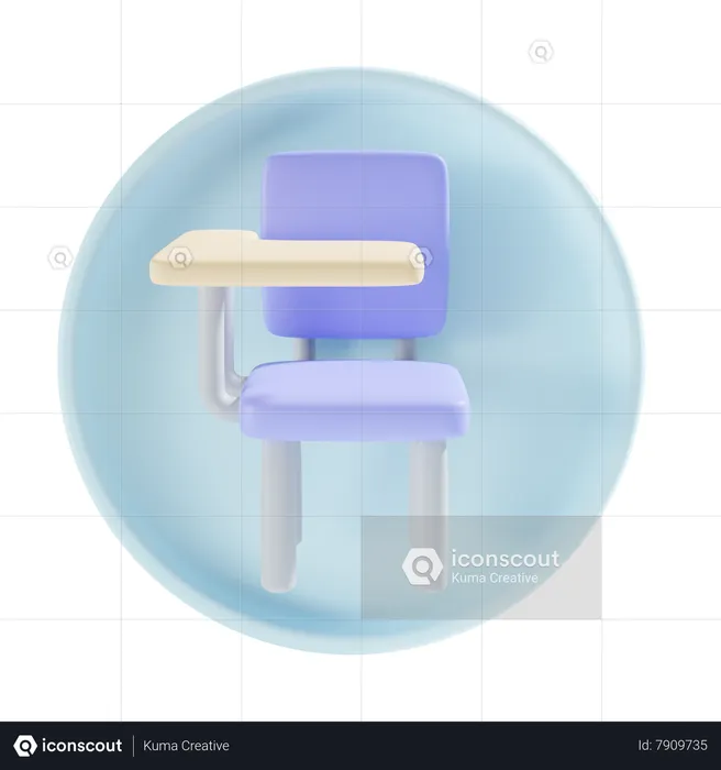 Student Chair  3D Icon