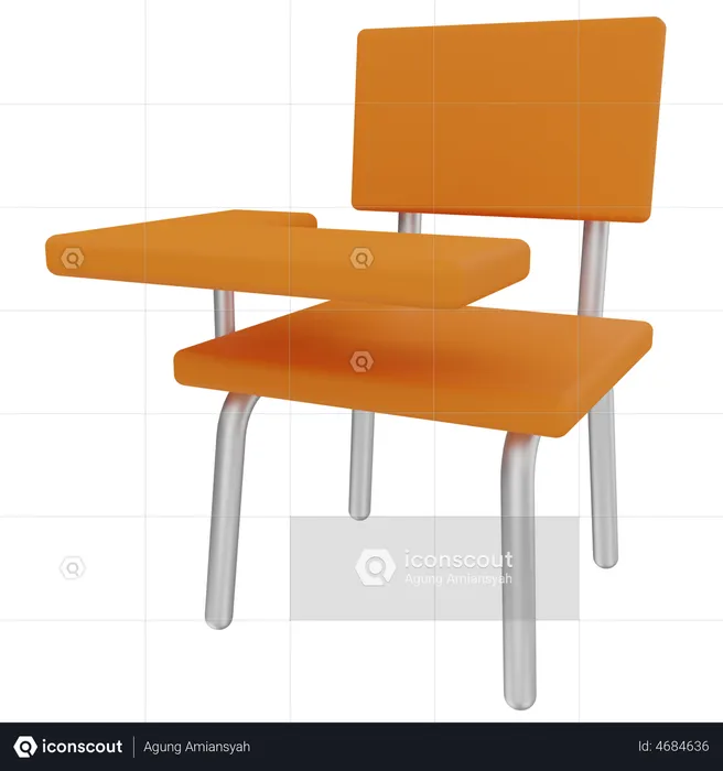 Student Chair  3D Illustration