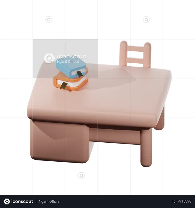 Student Desk  3D Icon