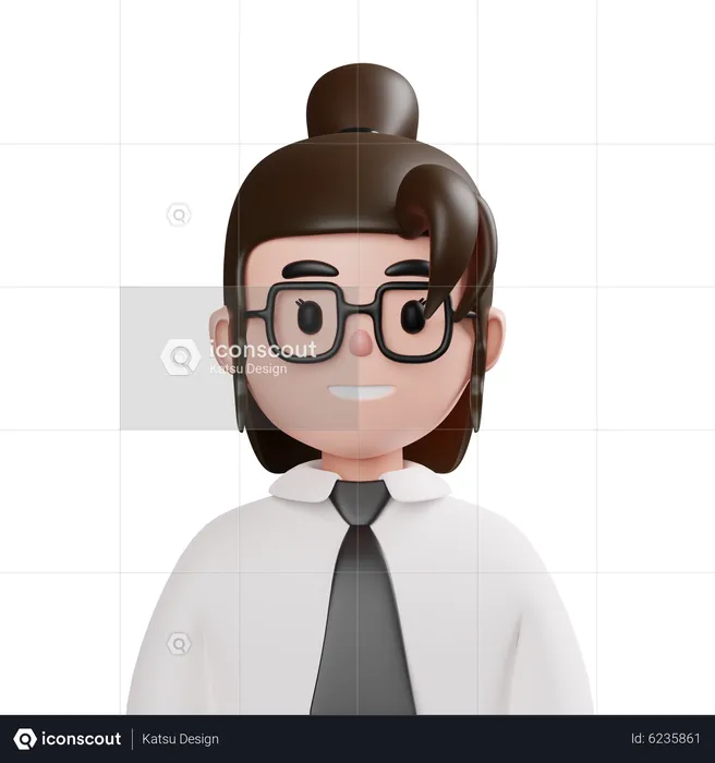 Student Girl  3D Icon