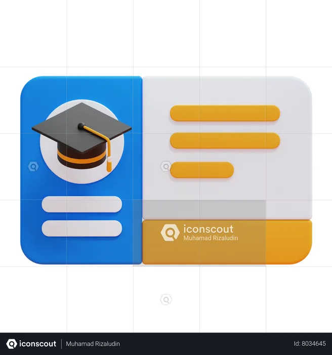 STUDENT ID CARD  3D Icon