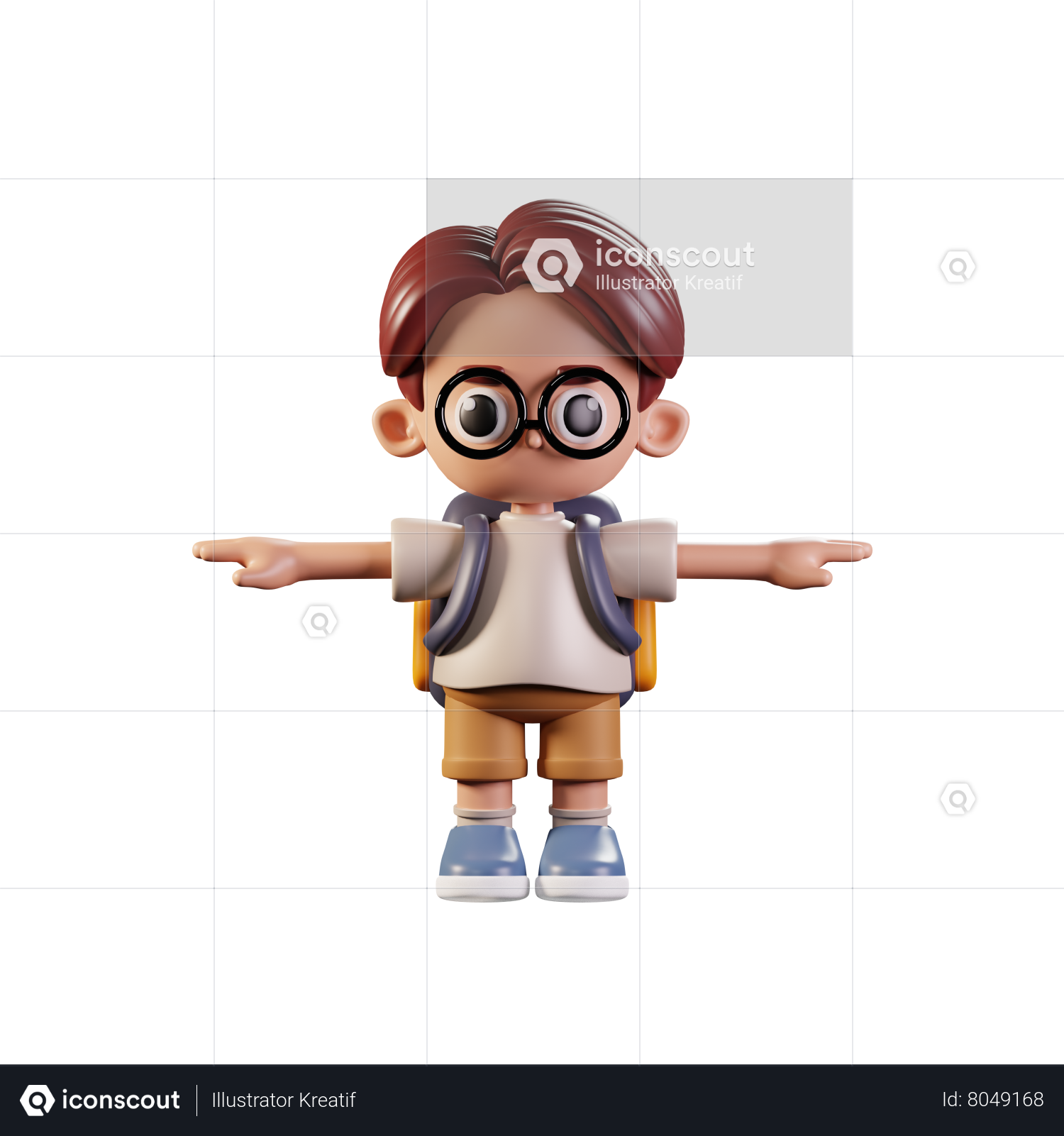 Premium PSD | 3d character engineer t pose pose