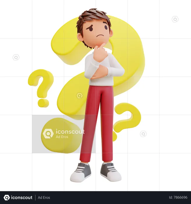 Student with question mark  3D Illustration