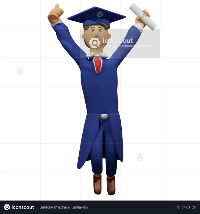 Students Celebrating Graduation  3D Illustration