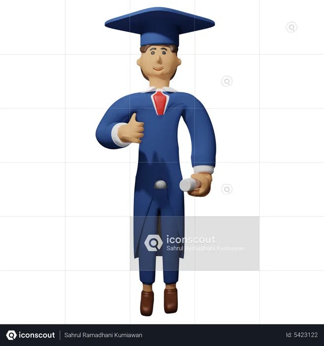 Students Celebrating Graduation  3D Illustration