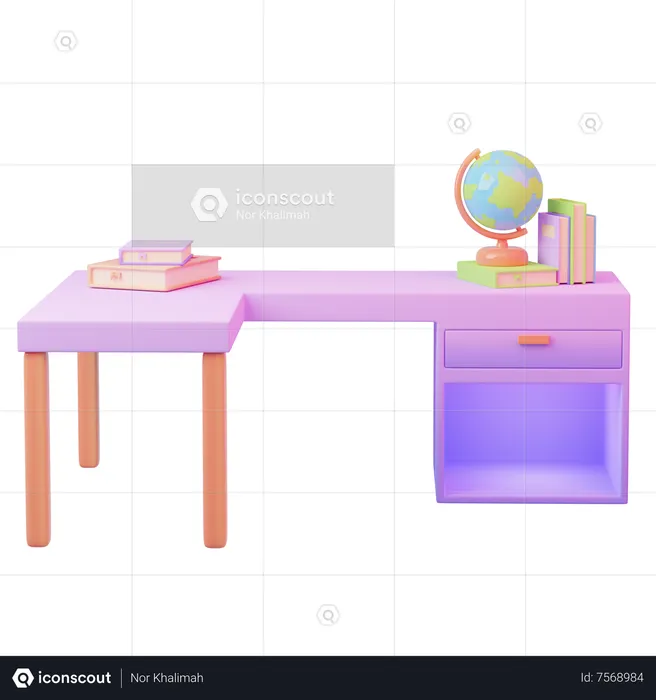 Study Desk  3D Icon