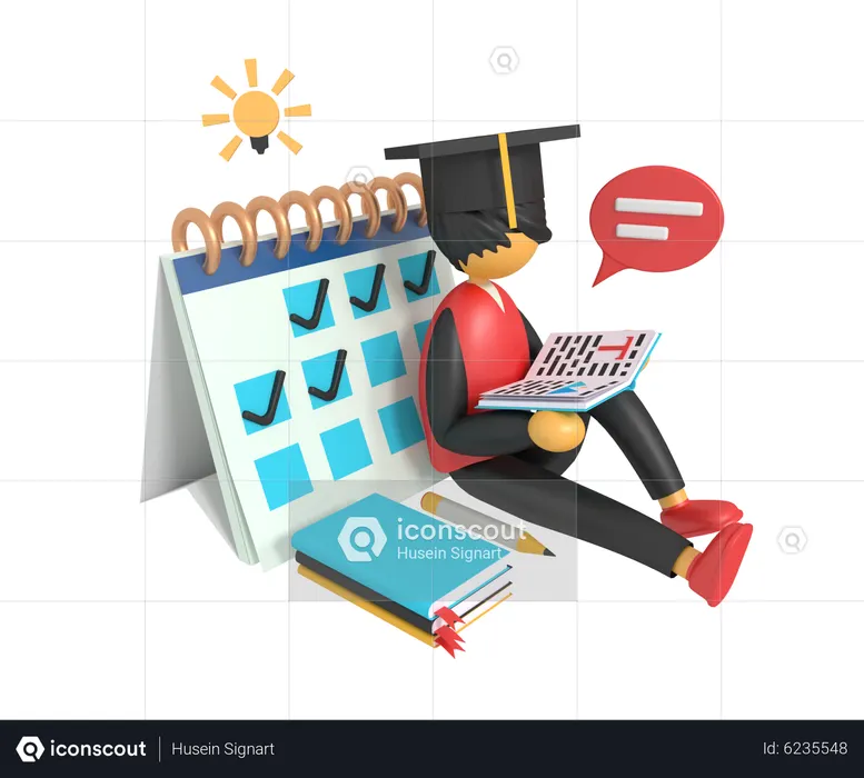 Study schedule  3D Icon