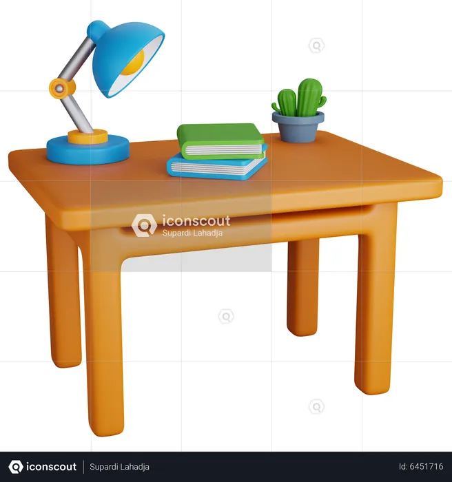 Study Table  3D Icon