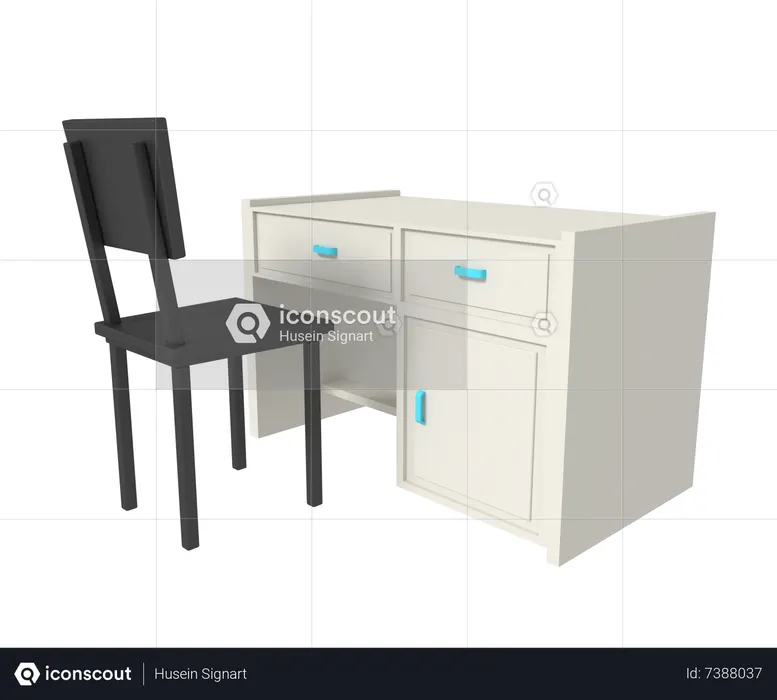 Study Table  3D Icon