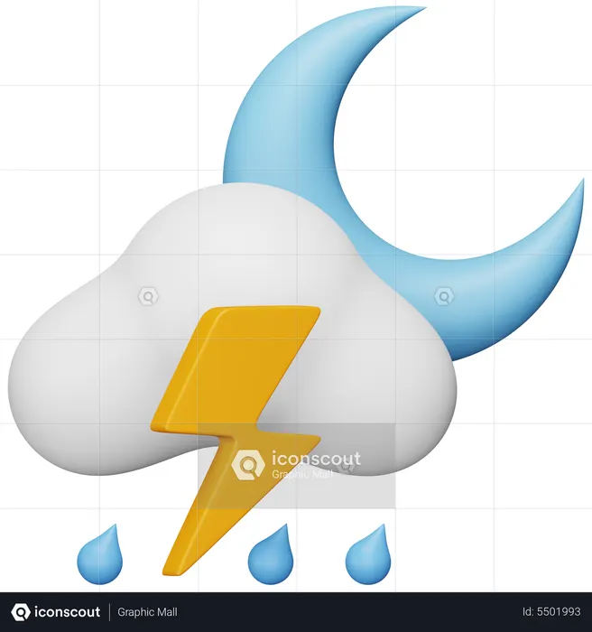 Stürmische Nacht  3D Icon