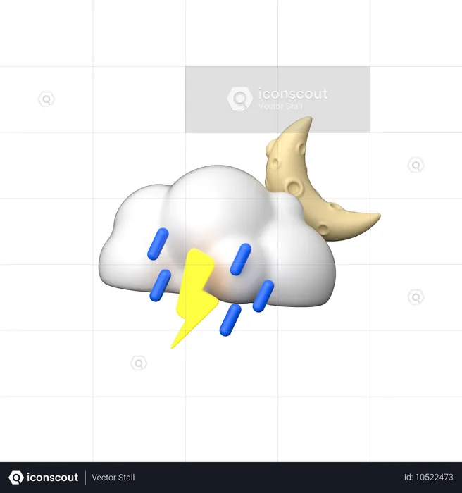 Stürmischer Regen  3D Icon