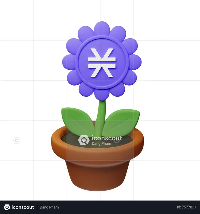 Stx Crypto Plant Pot  3D Icon