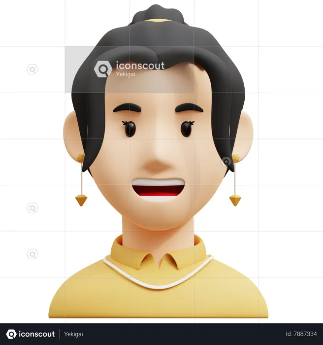 Stylish Aunty  3D Icon