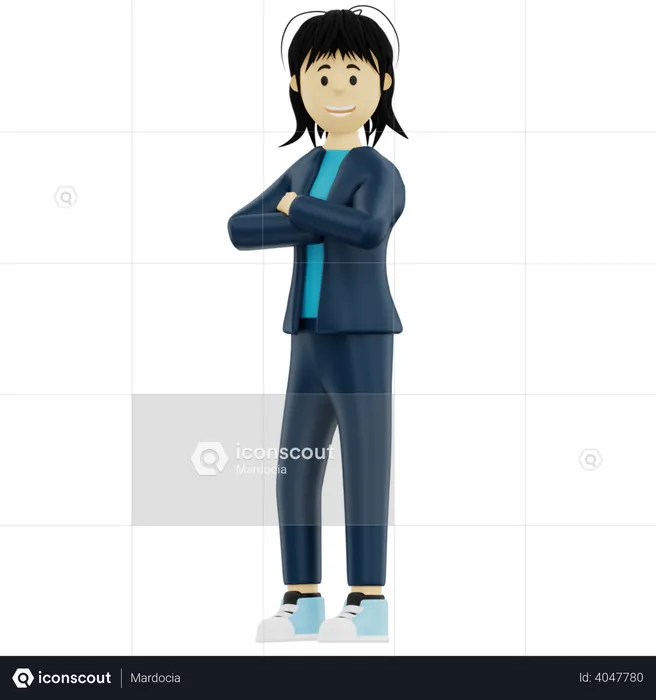 Stylish business Woman  3D Illustration