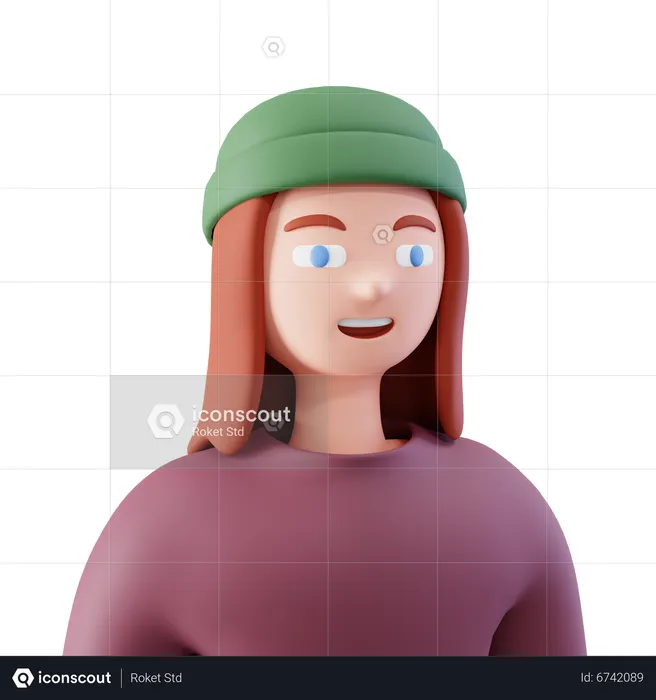 Stylish Girl  3D Icon