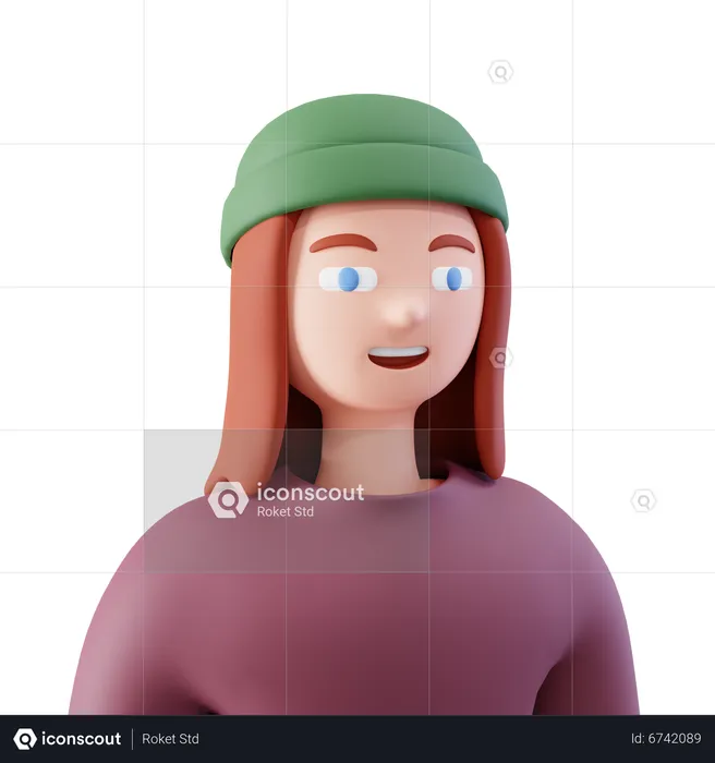 Stylish Girl  3D Icon