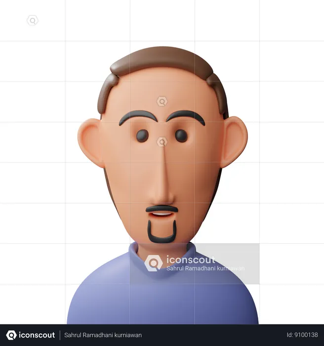Stylish man avatar  3D Icon