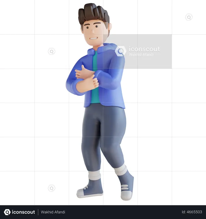 Stylist Boy folding sleeve  3D Illustration
