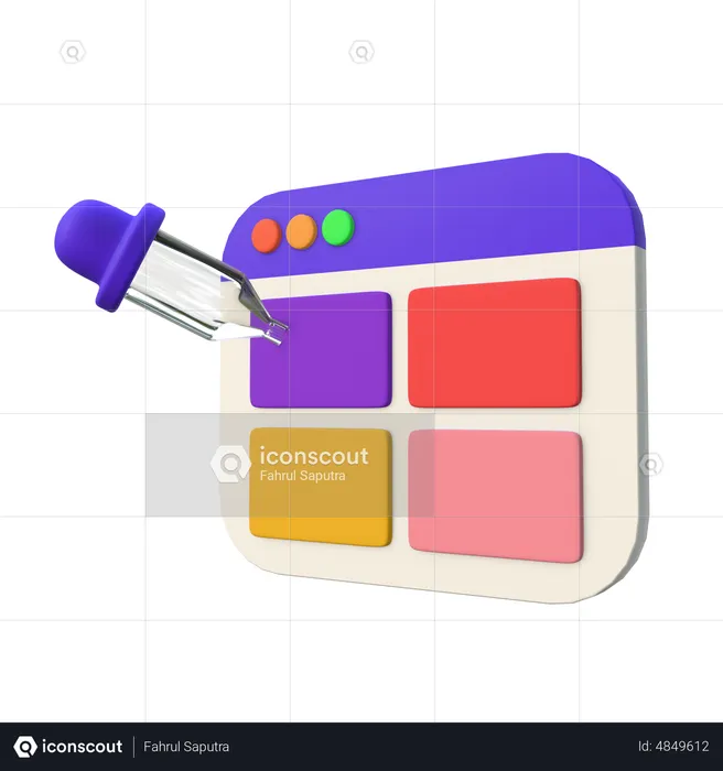 Stylized Color Picker  3D Icon